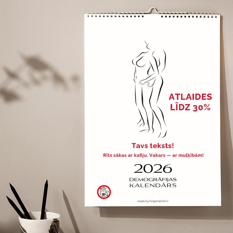 Personalizēts A3 Demogrāfijas sienas kalendārs 2026.gadam