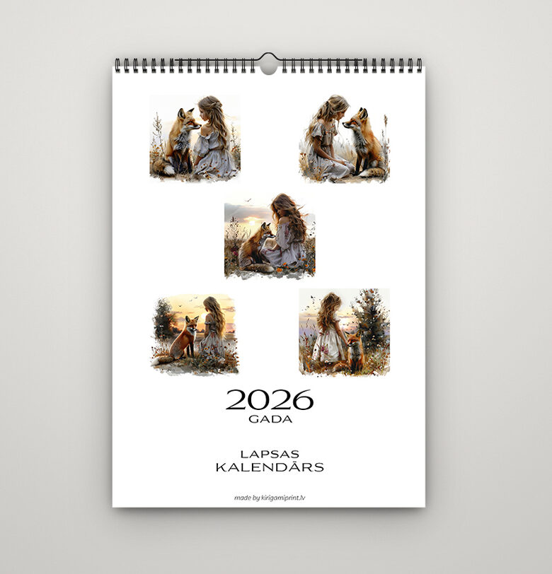 A3 Lapsas sienas kalendārs 2026.gadam