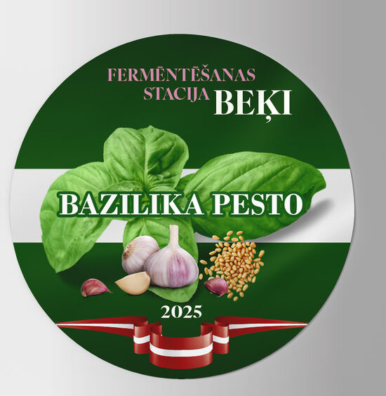 Personalizētas uzlīmes - Bazilika pesto - uzlīme 60 mm 