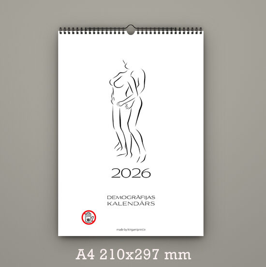 A4 Demogrāfijas sienas kalendārs 2026. gadam