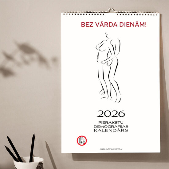 A3 Pierakstu demogrāfijas sienas kalendārs 2026.gadam